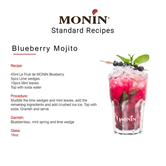 Blueberry Mojito made with Monin Blueberry Puree