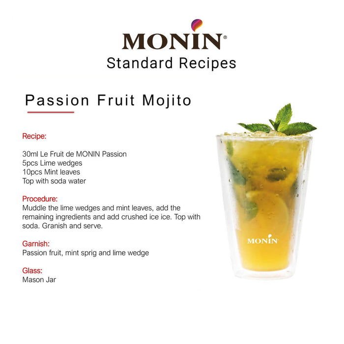 Monin Passion Fruit Puree cocktail serve suggestion UAE