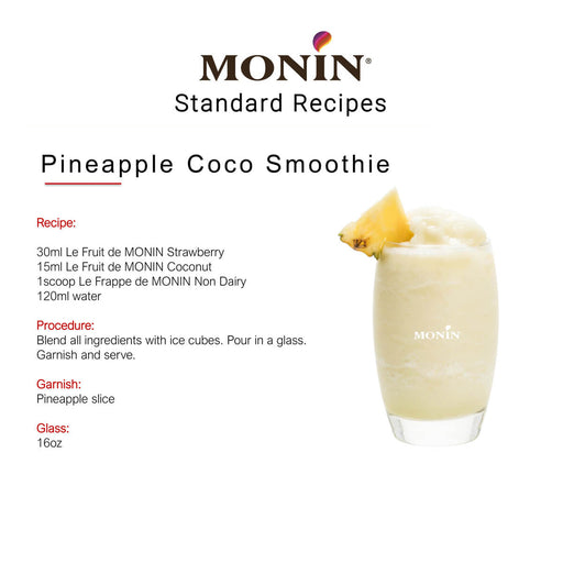 Pineapple Coco Smoothie made with Monin Strawberry Puree