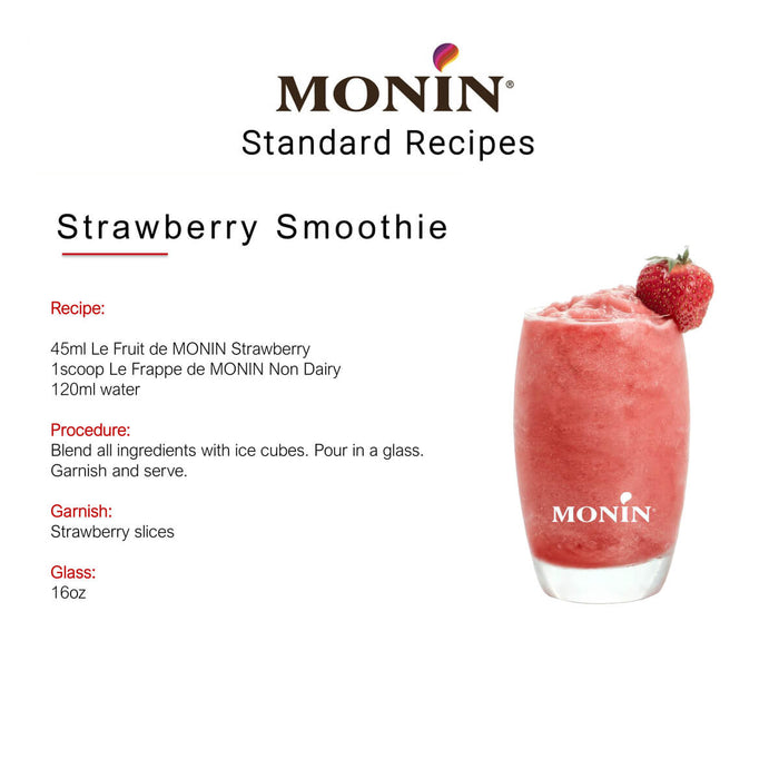 Strawberry Smoothie made with Monin Strawberry Puree