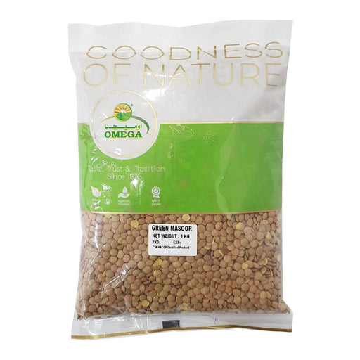 Omega Green Lentil Whole - 1KG | Addtocart Dubai UAE