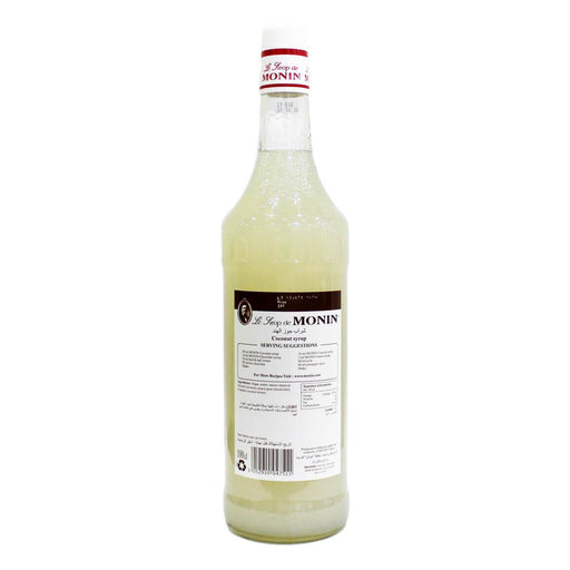 Monin Coconut Syrup 1LTR back label UAE