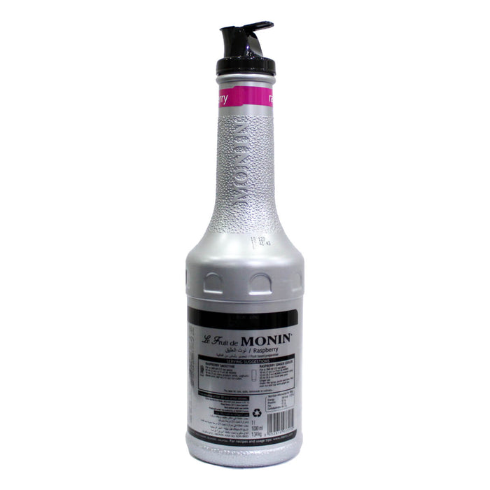 Monin Raspberry Fruit Mix Puree 1LTR back label UAE