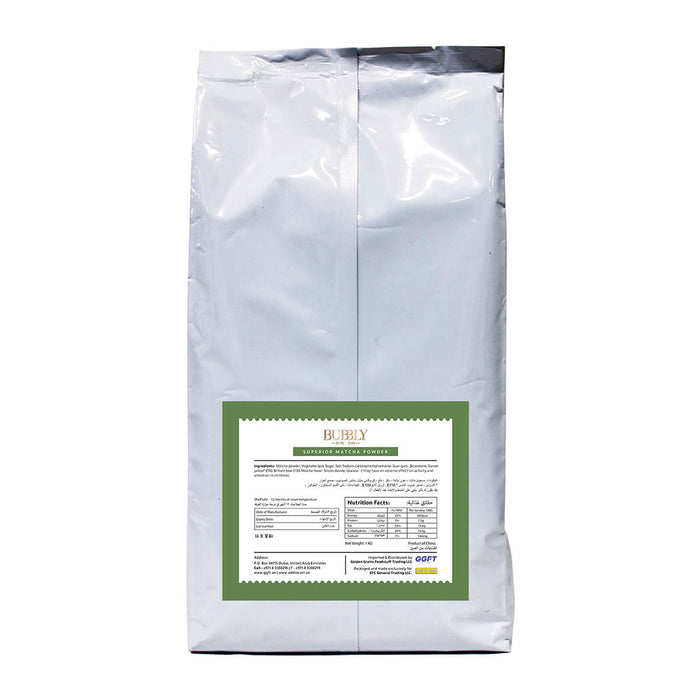 Bubbly Superior Matcha Powder for Beverage - 1KG — additional view | Addtocart Dubai UAE