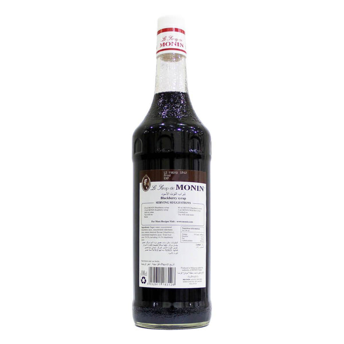 Monin Blackberry Syrup 1LTR back label UAE