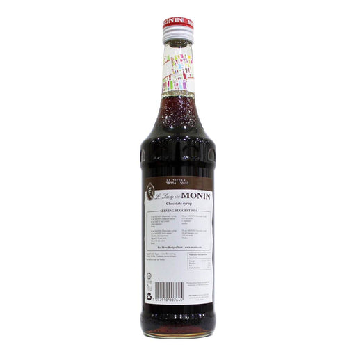 Monin Chocolate Syrup 700ML back label UAE