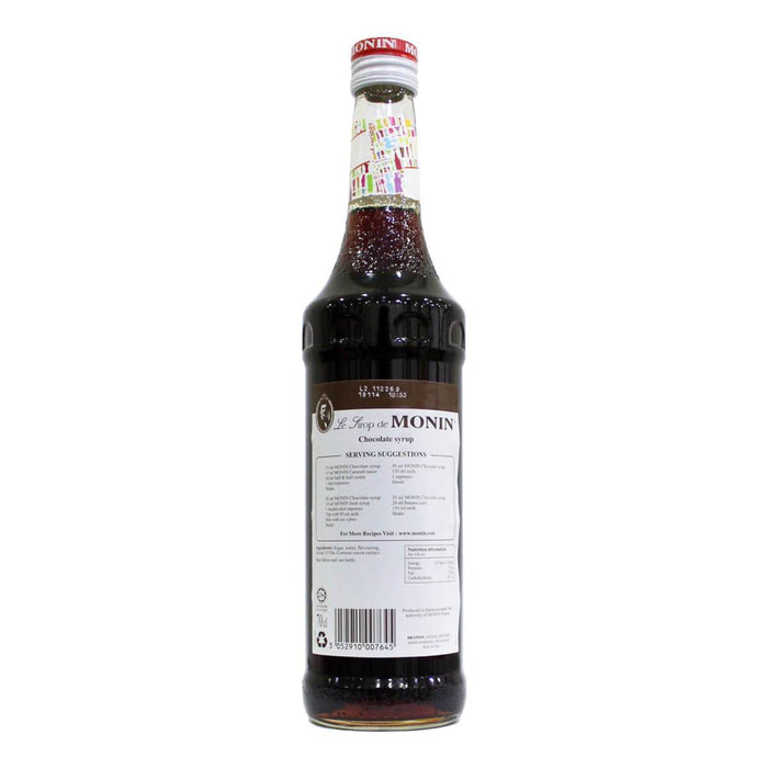 Monin Chocolate Syrup 700ML back label UAE
