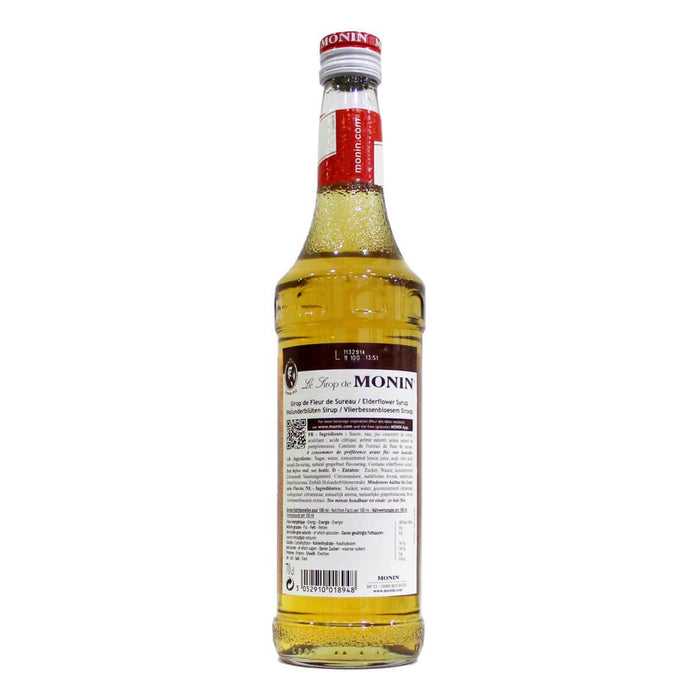 Monin Elderflower Syrup 700ML back label UAE