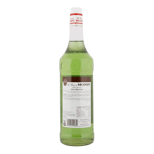 Monin Green Apple Syrup 1LTR back label UAE