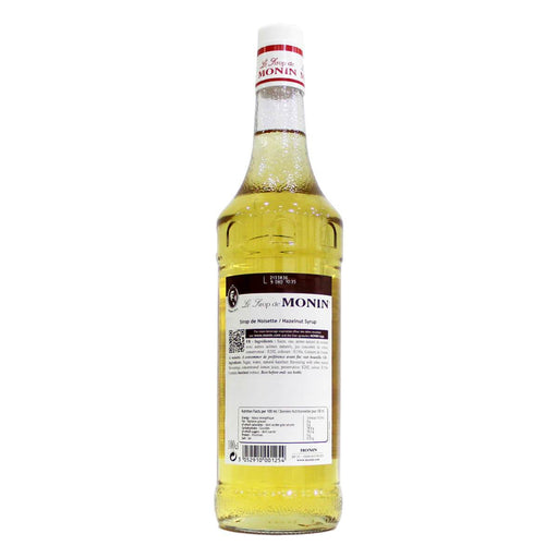 Monin Hazelnut Syrup 1LTR back label UAE
