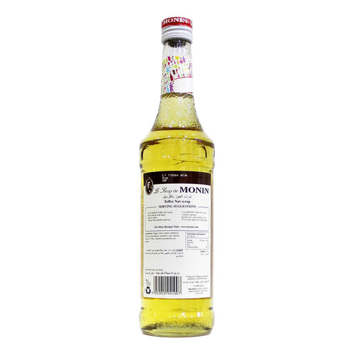 Monin Toffee Nut Syrup 700ML back label UAE