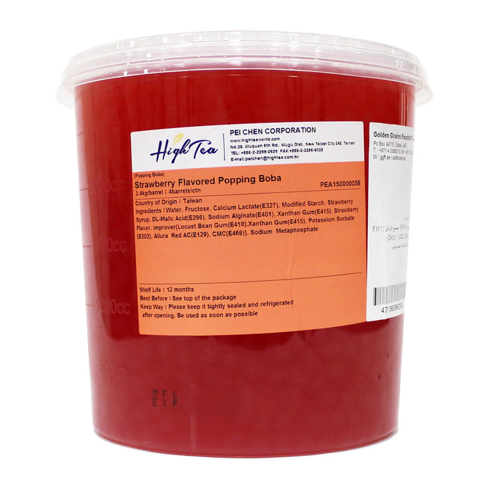 High Tea Strawberry Popping Boba, Taiwan - 3.4KG | Addtocart Dubai UAE