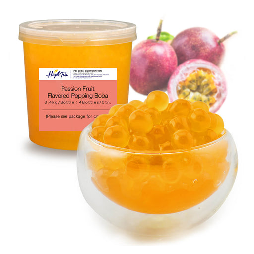 High Tea Passion Fruit Popping Boba for Bubble Tea, Taiwan - 3.4KG | Addtocart Dubai UAE