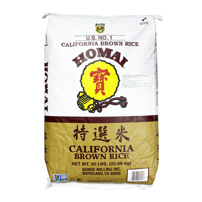 Homai Brown Calrose Sushi Rice USA 22.68KG UAE