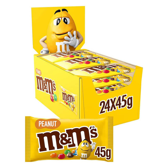 M&M's Peanut Chocolate Packets, 1 Box - 24 X 45G | Addtocart Dubai UAE